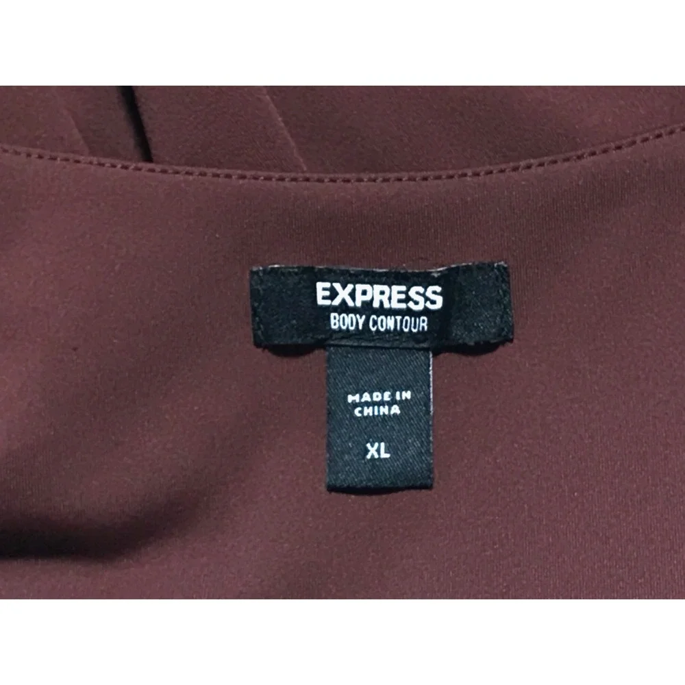 Express sleeveless body‎ contour thong bodysuit women's XL Cognac Brown